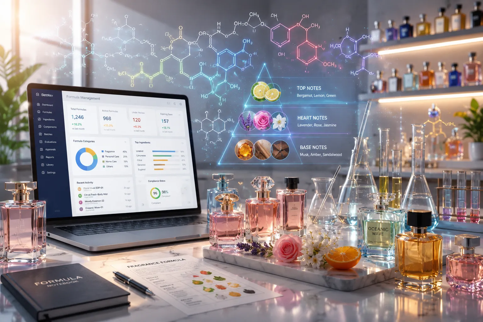 SmartUp ERP formulation management dashboard